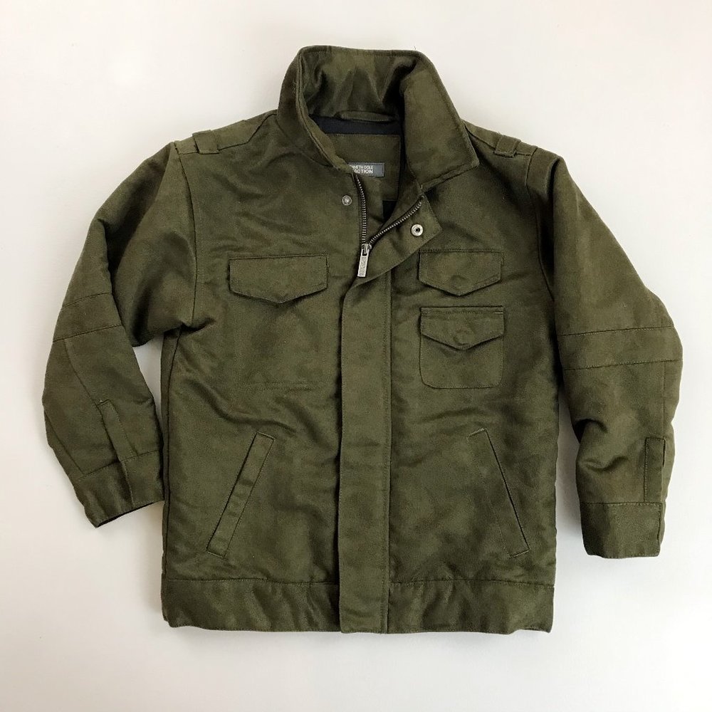 KENNETH COLE Reaction Faux Suede Jacket BOYS SZ 6 Special Occasion Coat Brown